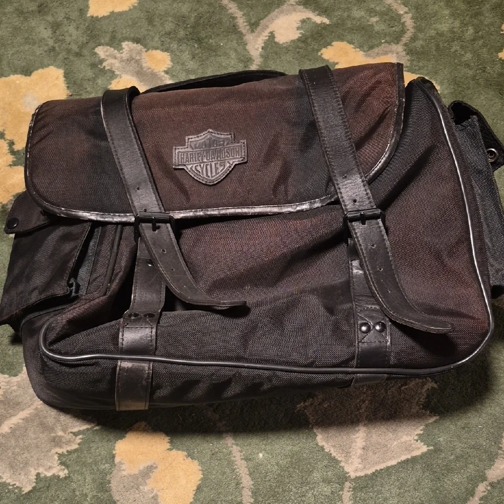 Harley-Davidson Black Messenger Satchel with Strap Accents